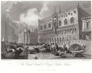 Büyük Kanal ve Doge Sarayı by Samuel Prout