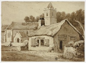 Köy Kilisesi ve Sokak by Samuel Prout
