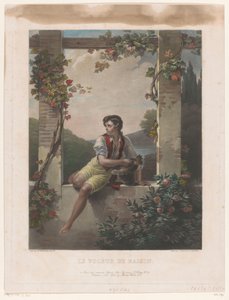 Üzüm dolu şapkalı çocuk Le Voleur de Raisin (nesne üzerindeki başlık) by Samuel William Reynolds (I)