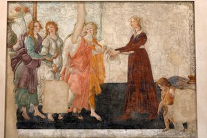 Venüs ve bir kıza hediyeler sunan 3 lütuf, c.1483-85 (fresk) by Sandro Botticelli