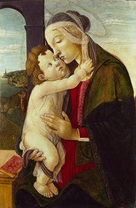 Bakire ve Çocuk, c1480-1500. Sanatçılar: Sandro Botticelli, Bilinmiyor. by Sandro Botticelli