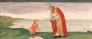 Saint Augustine ve sahildeki çocuk by Sandro Botticelli