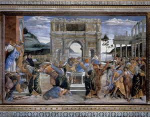 Die Bestrafung der Rotte Korah by Sandro Botticelli