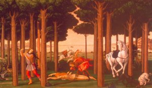 Die Geschichte des Nastagio degli Honesti II by Sandro Botticelli
