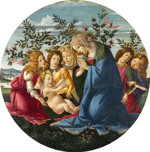 Beş Melekle Çocuğa Tapan Madonna by Sandro Botticelli