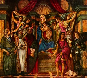 Madonna Altı Aziz ile Tahtına Geçti, 1483, 1937. by Sandro Botticelli