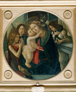 Meryem, çocuk, çocuk John ve iki melek by Sandro Botticelli