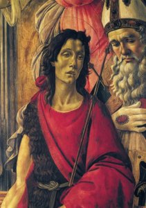 Madonna çocuk, melekler ve azizlerle tahta çıktı by Sandro Botticelli
