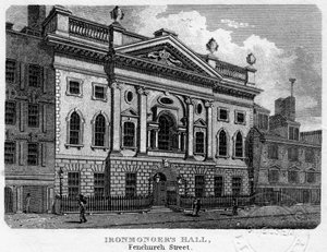 Ironmongers Hall, Fenchurch Caddesi, Londra Şehri, 1812.