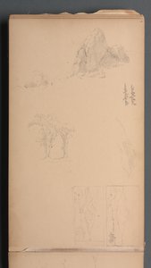 Sketchbook, sayfa 09: Dağlar ve Kayalar, 1859. by Sanford Robinson Gifford