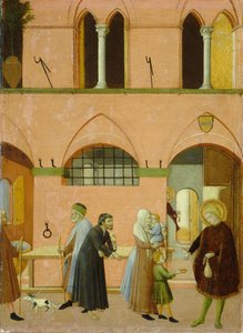 Aziz Anthony Servetini Yoksullara Dağıtıyor, c. 14301435 by Sano di Pietro