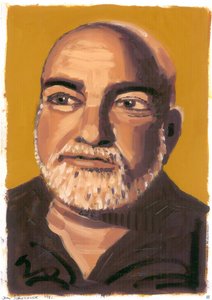 John Schlesinger, 2008 (kağıt üzerinde yağlı boya) by Sara Hayward