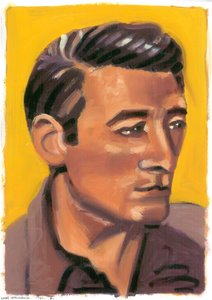 Louis MacNeice, 2008 (kağıt üzerinde yağlı boya) by Sara Hayward
