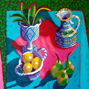 Natürmort # 56, 2025 (tahta üzerine akrilik) by Sara Hayward