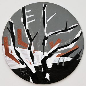 Twixt Heaven & Earth III-B (dairesel tahta üzerinde akrilik) by Sara Hayward