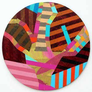 Twixt Heaven & Earth IV-A (dairesel tahta üzerinde akrilik) by Sara Hayward