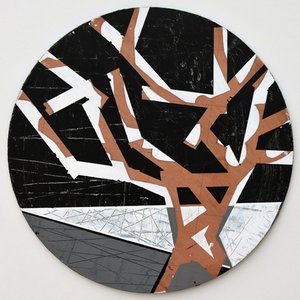 Twixt Heaven & Earth VI-B (dairesel tahta üzerinde akrilik)