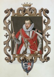 Robert Cecil (1563-1612) 'Memoirs of the Court of Queen Elizabeth'den Salisbury'nin 1. Kontu'nun portresi, 1825'te yayınlandı (kağıt üzerinde wc ve guaj)