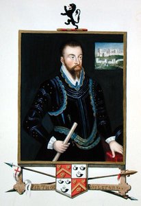 1825'te yayınlanan 'Kraliçe Elizabeth Mahkemesi Anıları'ndan Sir Thomas Wilsford'un portresi (kağıt üzerine suluboya ve guaj) by Sarah Countess of Essex