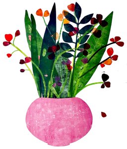 Pembe saksı ,2020 (tek baskı) by Sarah Thompson Engels