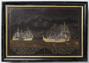 Hollanda Fırkateynleri Castor, Kaptan Pieter Melvill ve Briel, Kaptan Gerard Oorthuis ve İngiliz Fırkateynleri arasındaki savaş by Sasaya