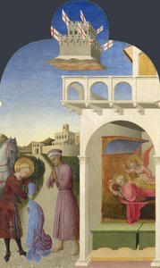 Aziz Francis ve Zavallı Şövalye ve Borgo del Santo Sepolcro Altarpiece