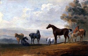 Atlar (panelde yağ) by Sawrey Gilpin