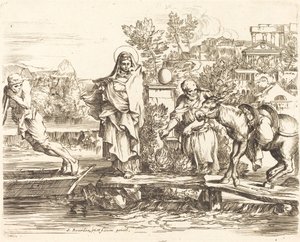 Kutsal Aile Binmeye Hazırlanıyor by Sébastien Bourdon