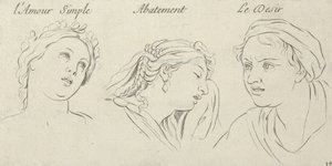 Basit Aşk, Karamsarlık, Tutkuların Karakterlerinden Arzu, desen üzerine oyulmuş..., 1695-1720. by Sébastien Le Clerc the Younger