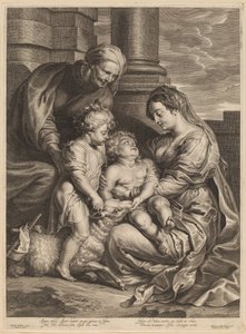 Aziz Anne ve Aziz John ile Bakire ve Çocuk by Schelte Adams Bolswert, after Sir Peter Paul Rubens