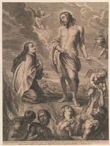 H. Theresia, Bernardino de Mendoza için aracılık ediyor by Schelte Adamsz. Bolswert