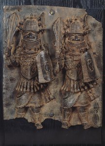 İki savaşçı ile Benin plaketi, Nijerya by School African
