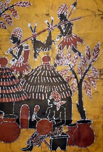 Batik tekniği kullanılarak yapılan kumaş, Togo el sanatları by School African
