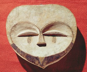 Janus maskesi, Kwele Nüfusu, Kongo (boyalı ahşap)