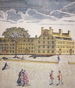 Harvard Koleji, Cambridge, Massachusetts c.1740 (renkli taş) by School American