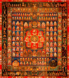 Budizm: mandala taizokai (Garbhadhatu) matrisin Dünyası hakkında dedi - ipek üzerine anonim guaj, 8.-9. yüzyıl Dim 187x164.3 cm To-Ji Kyoto, Japonya by School Asian