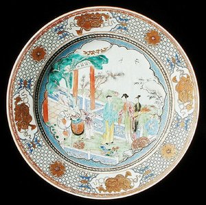 Bir aile gülü şarj aleti, c.1730 (porselen) by School Chinese