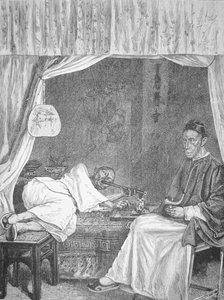 Çinli afyon tiryakileri, 1875 gravür (litho) by School Chinese