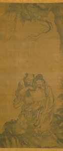 Daoist Ölümsüzler (ipek üzerine mürekkep) by School Chinese