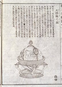 Dünya küresi - Çince belge. Anonim gravür. Kol. Selva. by School Chinese