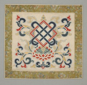 Sekiz Budist değerli şey, sonsuz düğüm, 17. yüzyıl (bileşik ve saten dokuma ipek) by School Chinese