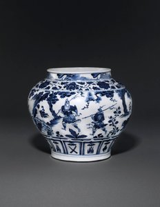 Son derece nadir ve önemli mavi ve beyaz kavanoz, Guan Yuan Hanedanlığı, 14. yüzyıl ortası (seramik) (ayrıca bkz. 469089 - 469093) by School Chinese