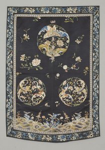 Askılı, c.1750-1800 (Nakışlı ipek (saten dikiş), doğal ve sentetik boyalar) by School Chinese