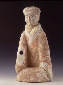 Mahkeme Hanımı. Çin, Batı Han dönemi (206 AV - 220 AD), 60 cm Y. Terracotta heykelciği. by School Chinese