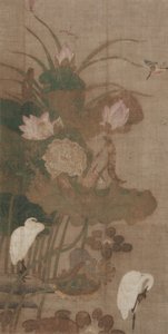 Lotuslar, Böcekler ve Kuşlar, asılı kaydırma by School Chinese