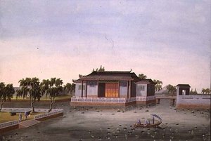 Water Garden, c.1820-40 (kağıt üzerine suluboya) by School Chinese