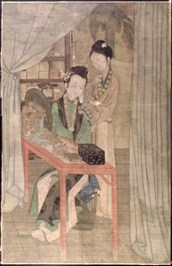 Tuvaletteki Kadın (ipek üzerine guaj) by School Chinese
