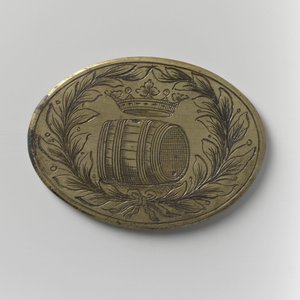Amsterdam bira ithalatçıları Loncası katılım jetonu, c.1700 (pirinç)