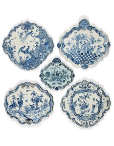 Delft chinoiseries şekilli baklava levhaları, 17. yüzyıl sonu - 18. yüzyıl başı (fayans)