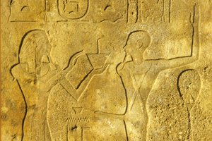 Antik Mısır, Duvar resmi/oyma, Karnak/Luksor Tapınağı, Hatshepsut, Tanrı Min#39;e tütsü sunuyor by School Egyptian